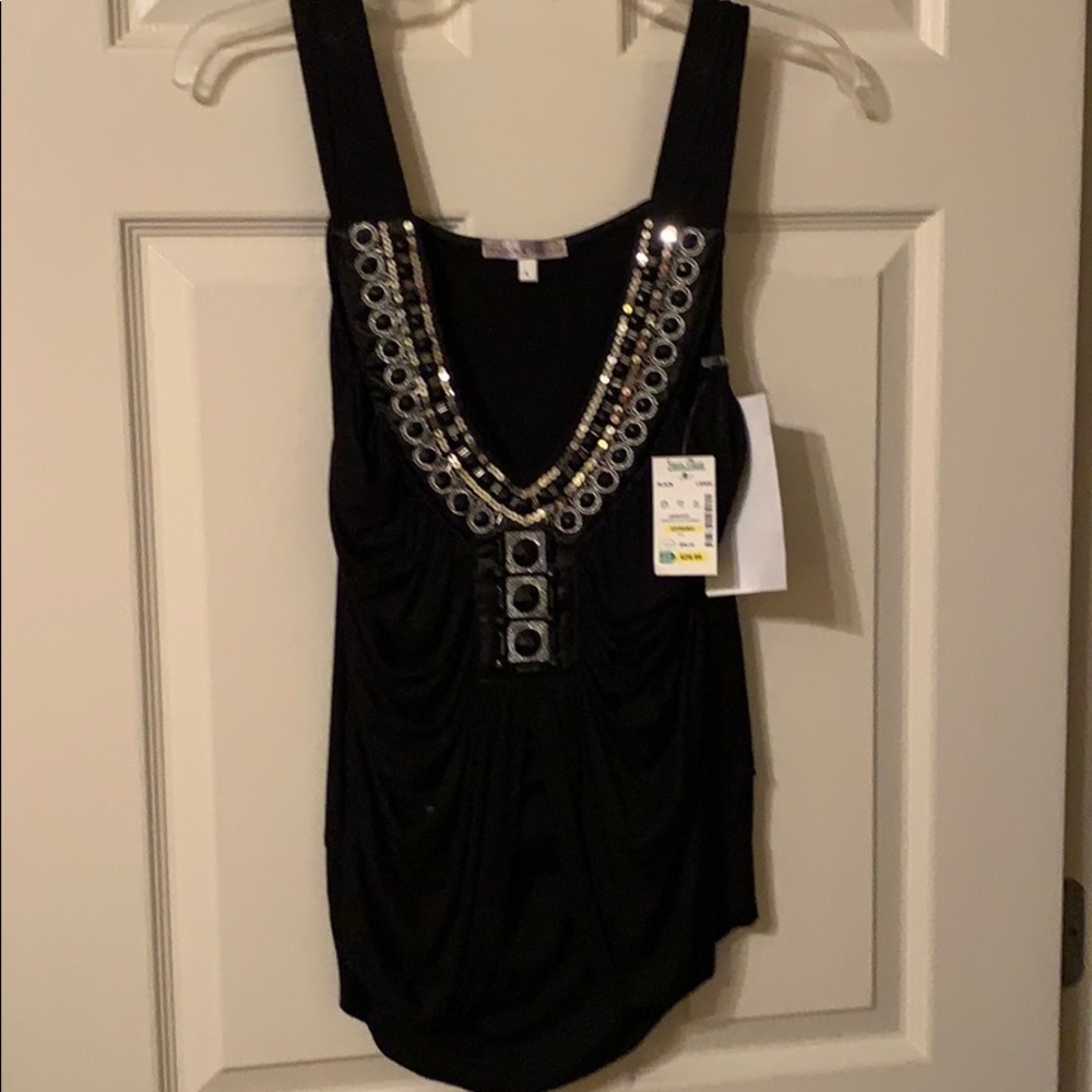 Black sleeveless top